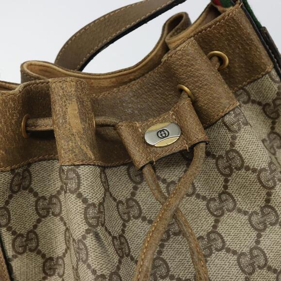 GUCCI GG Supreme Web Sherry Line Shoulder Bag PVC Beige 14 02 034 Auth 143349 - Picture 10 of 16